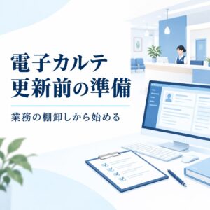 電子カルテ更新前の業務棚卸しを示すイメージ